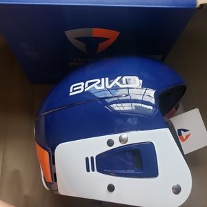 Briko Vulcano Speed Junior Ski Helmet Vulcano Fis 6.8 Blue Sky White Ash Size SM